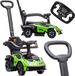 Sun Baby Duwauto voor kinderen, Loopauto vanaf 1 jaar met duwstang, kinderauto Essenza SCV12, Aauto kinderen (Groen)