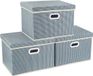TYEERS Opvouwbare opbergdozen met deksel, 3 stuks, blauw