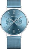 Bering 14240-809 Heren Polshorloge Blauw/Zilverkleurig Staal Saffierglas
