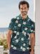 LERROS Poloshirt met bloemenprint van 100% katoen - SOFT TEAL - Maat M