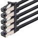 1aTTack.de 0,5 m Cat 8 patchkabel, plat, zwart, 40 Gigabit netwerkkabel, Ethernet LAN-kabel, 40 Gbit 2000 MHz patchkabel, Cat8-kabel, LSZH TPE PIMF RJ45-connectoren, 5 stuks - 0,5 m