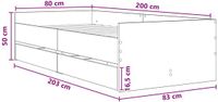 vidaXL Bedframe met lade met opslag Sonoma Eiken Massief grenenhout