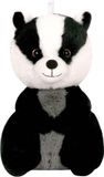Sandy Knuffeldier Das - zachte pluche stof - dieren knuffels - zwart/grijs - 24 cm - bosdieren