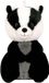 Sandy Knuffeldier Das - zachte pluche stof - dieren knuffels - zwart/grijs - 24 cm - bosdieren