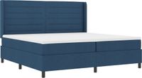 vidaXL LED Boxspringbed met matras, blauw, 200 x 200 cm, stof
