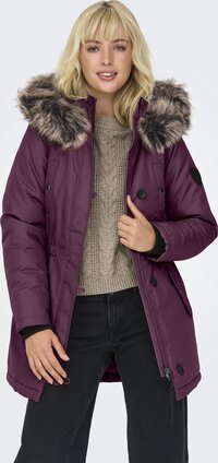 ONLY - ONLIRIS FUR WINTER PARKA LIFE CC OTW - Women's - Padded Jackets - Mauve Wine - Size XL