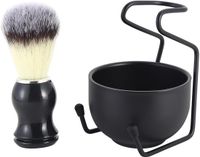 Allesto Scheerset - Scheerkwast & Metalen Houder - Noir