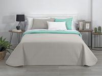 Estoralis AVA | Overgangssprei van zachte microvezel | licht en dubbelzijdig dekbed | beige/turquoise | voor 180 cm bed (270 x 270 cm (B x H)