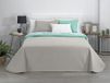 Estoralis AVA | Overgangssprei van zachte microvezel | licht en dubbelzijdig dekbed | beige/turquoise | voor 180 cm bed (270 x 270 cm (B x H)