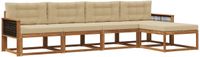 vidaXL - Buiten - bank - set - 5 - st - Natuurlijk - en - Beige