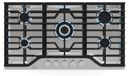 Klarstein Turbocast Plaque de cuisson à gaz - 5 brûleurs Acier inoxydable 304, brûleur wok 3,4 kW, support de poêle en fonte, allumage électrique, arrêt de sécurité, kit de conversion GPL, plaque de cuisson à gaz