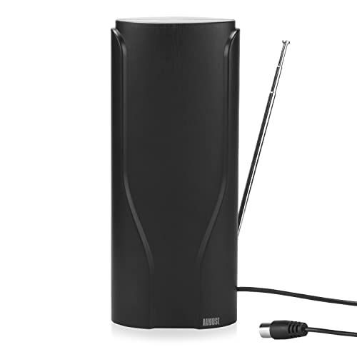 August TV antenne DVB-T/DVB-T2 - DTA600 - digitale HD TV binnenantenne met 5M kabellengte signaalversterker voor televisie/DAB/FM radio/DVB-T2 tuner stick/TV/voor binnen buiten