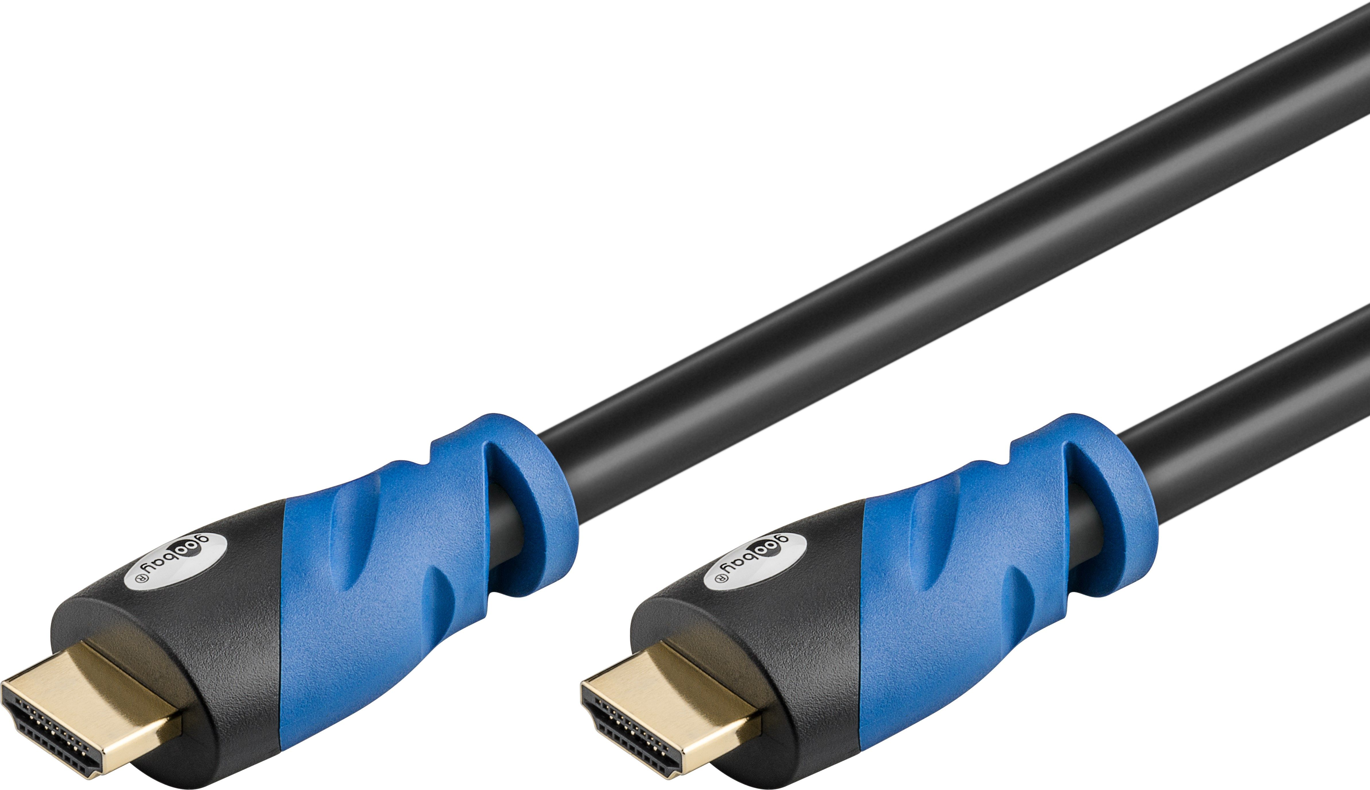 Goobay 72316 HDMI Kabel - 1 m - Zwart, Blauw