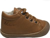 Naturino Cocoon Wool - mt 23 - bumper lederen warme veterschoenen - cognac