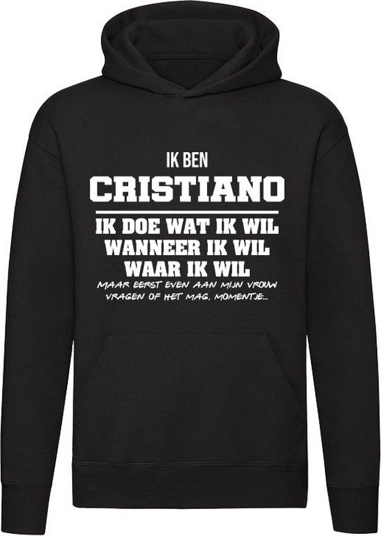 Cristiano | Unisex Trui | Zwart | Maat M | Katoen