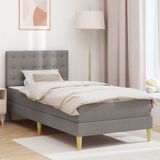 vidaXL Bedframe met matras met hoofdeinde Taupe 100 x 200 cm Stof