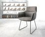 DELIFE Fauteuil Pejo-Flex piètement à glissières microvelours gris antique noir ressorts ensachés