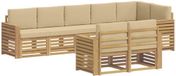 vidaXL Tuinset met 8 zitplaatsen, wit en beige, polyester