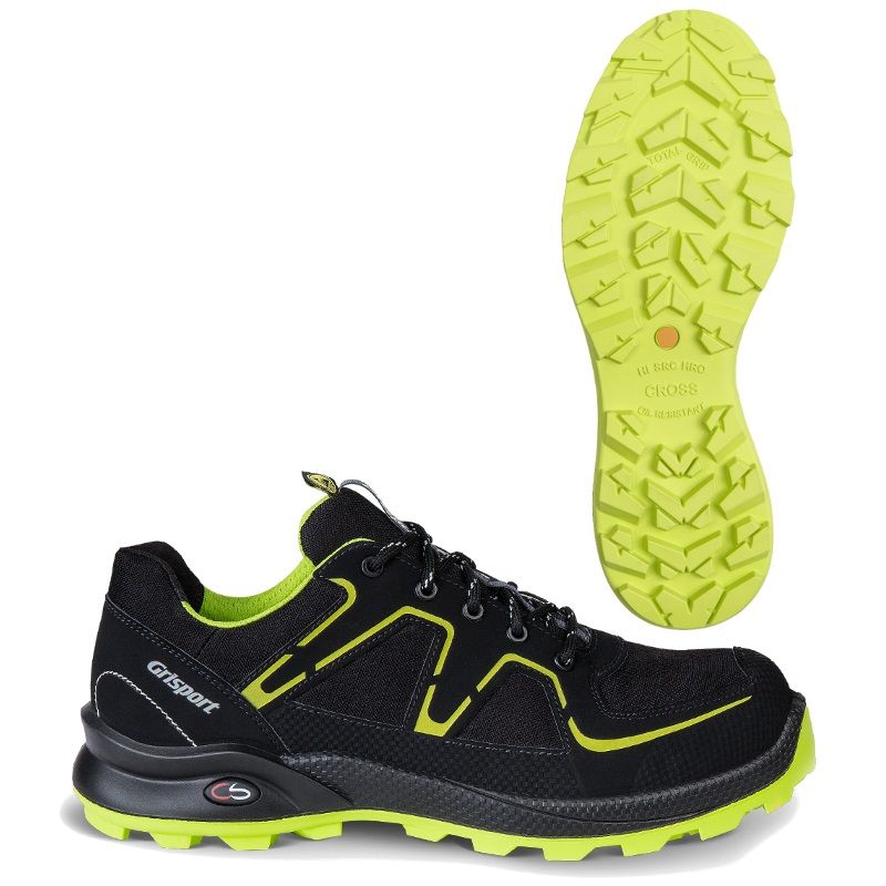 Grisport werkschoenen/-laarzen Grisport Cross Safety Xtrail Werkschoen S3 - Zwart/Lime - Maat 43