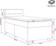 vidaXL Boxspringbed met matras, lichtgrijs, 90 x 190 cm, gestoffeerd