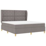 vidaXL Boxspringbed met hoofdeinde Taupe 200 x 180 cm Stof