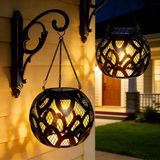 Wan GmbH Lanternes solaires - Décoration de jardin extérieure - Créer un éclairage extérieur - Étanche IP65 - Lot de 2 - Noir