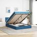 Maison Exclusive - Cadre de lit ottoman avec matelas, bleu foncé, 140x200 cm, velours
