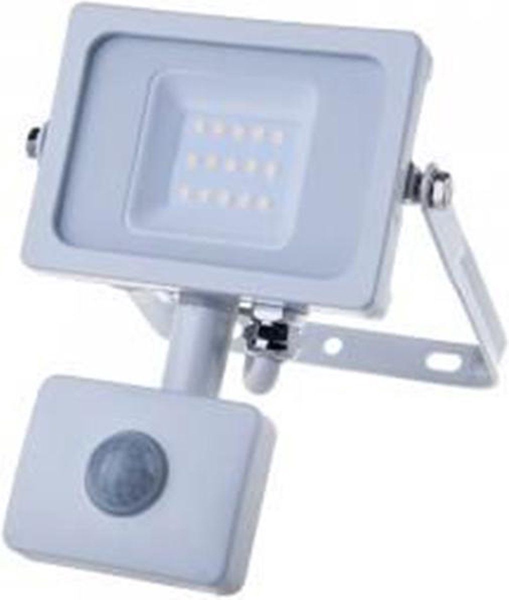 BES LED LED Bouwlamp 10W met Sensor - Warm Wit 3000K - IP65 - Wit