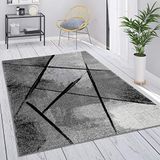 Paco Home Vloerkleed Grijs Woonkamer Vintage Laagpolig Geometrisch Abstract Patroon 160x230 cm