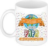 Bellatio Decorations Naam mok papa Christiaan - wit - de beste - keramiek - 300 ml - Vaderdag - cadeau