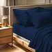 Premium Asir - Ranforce Super King hoeslaken - Donkerblauw - 180 x 200 cm