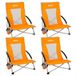 AKTIVE Set van 4 klapstoelen, lage zitting, 50 x 51 x 67 cm, van staal, polyester en mesh, armleuningen met armleuningen aan de zijkant, max. 110 kg, inclusief draagtas (85499)
