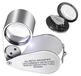Juwelierlupe loupe à bijoux loupe de poche - grossissement 40x - acier inoxydable - rétractable - avec étui