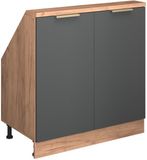 Vicco R-Line Keukenkast voor schuine wand – 80 cm met 2 deuren Antraciet goud/goud power eiken