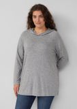s.Oliver Dames T-shirt met lange mouwen van stretchy jersey met capuchon