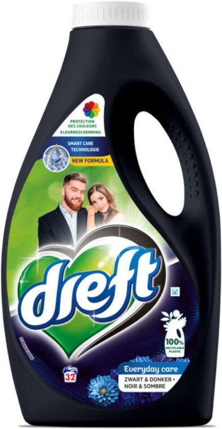 Dreft - Wasmiddel - Vloeibaar Wasmiddel - Zwart & Donker - 32wb/1,6L