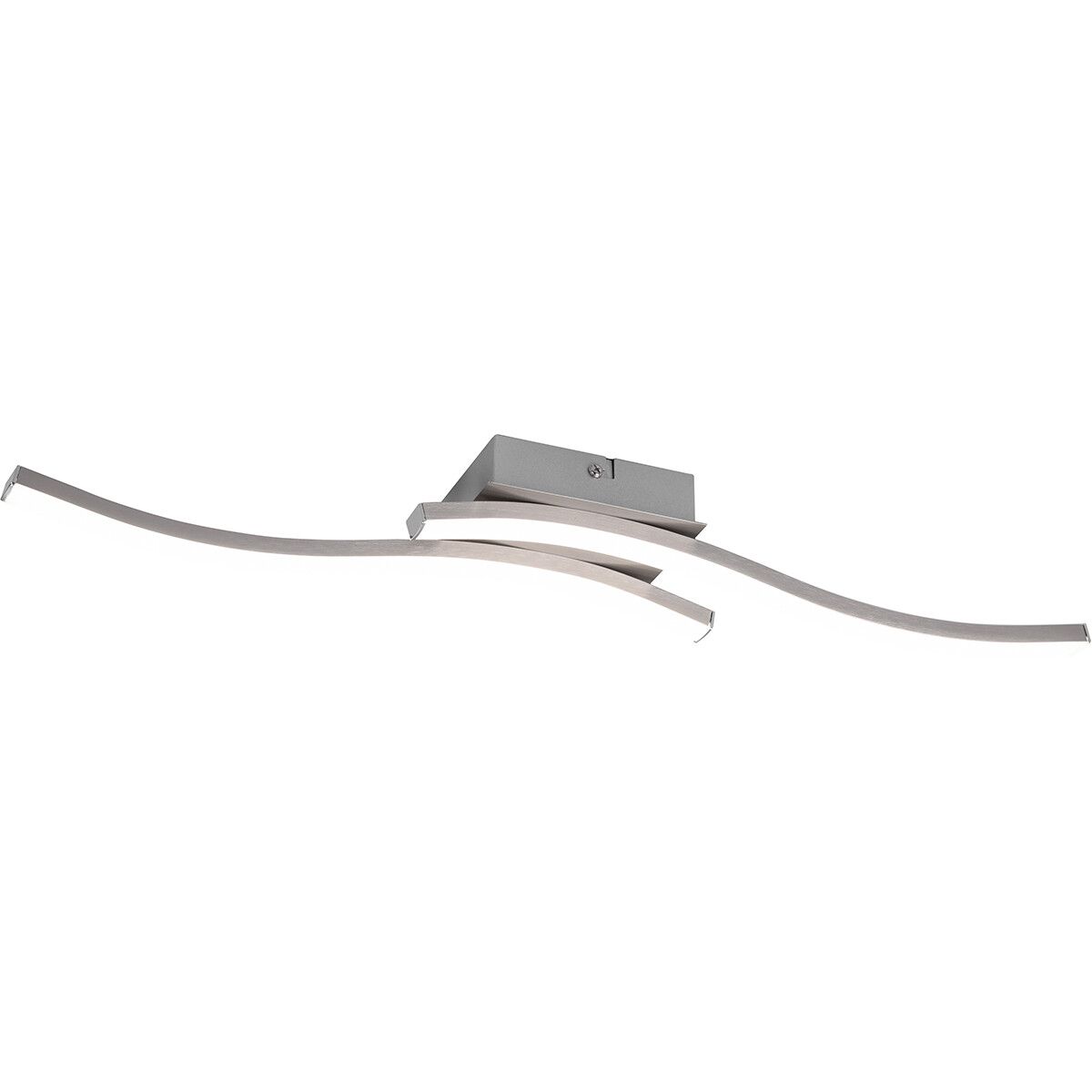 LED Plafondlamp - Trion Ritonu - 10W - 4000K - Dimbaar - Rechthoek - Mat Nikkel - Aluminium