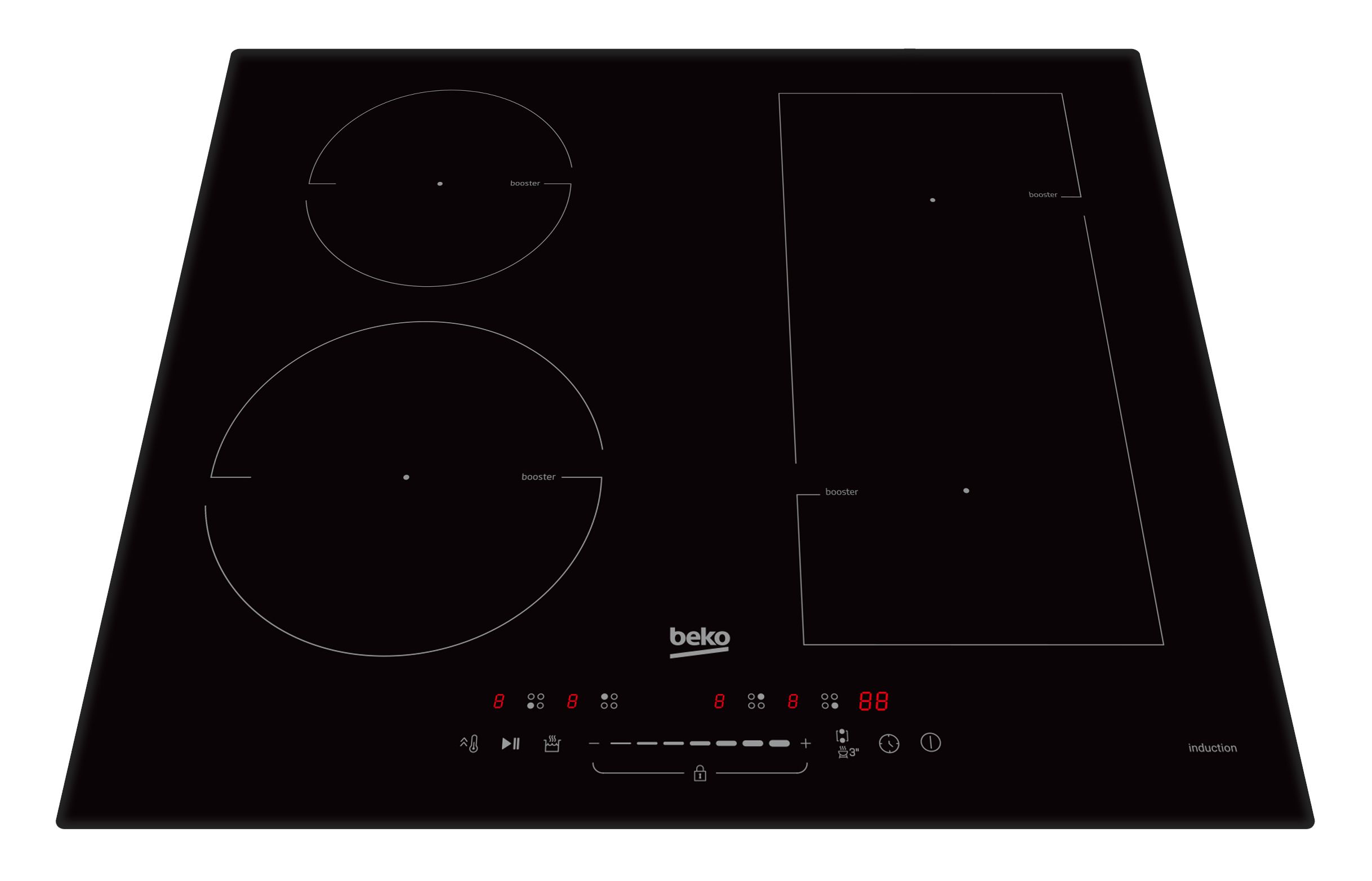 Beko HII64500FTO Zwart Ingebouwd 60 cm Inductiekookplaat 4 zones