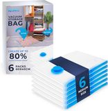 Merkloos / Sans marque Wan GmbH Vacuümzakken Set - Opbergzakken Kleding - Ruimte Besparen - 80% Meer Ruimte - 6 Stuks 60x40cm - Transparant