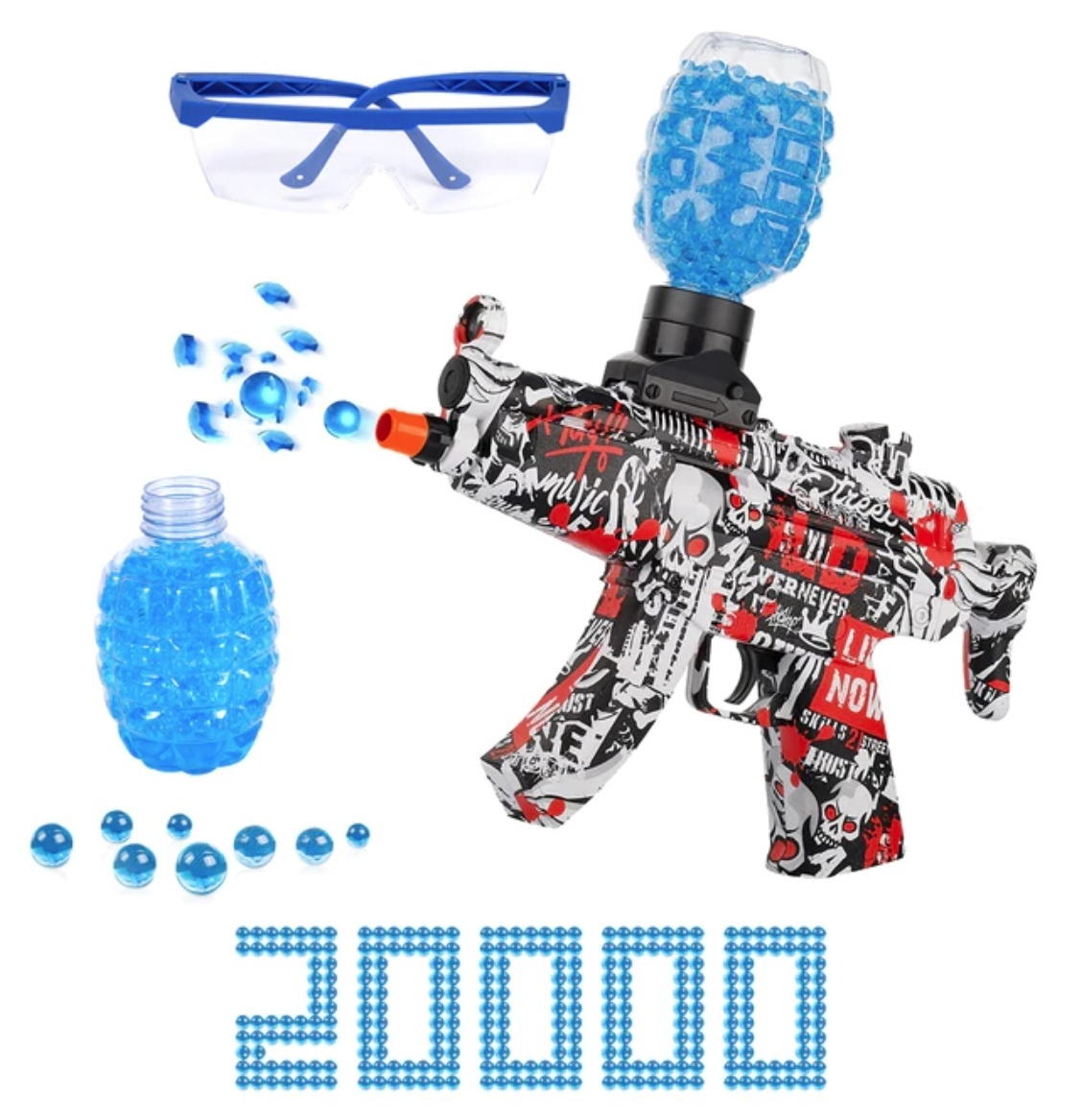 Stuff Certified Elektrische Gel Blaster met 20 000 Balletjes - MP5 Model Water Speelgoed Pistool Geweer Rood