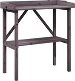 vidaXL Plantentafel met schap 78x38x82,5 cm vurenhout grijs