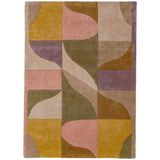 Flair Rugs laagpolig rechthoekige viscose vloerkleed met print 200x140 cm - meerkleurig
