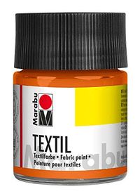 Marabu 17160005013 Textielverf drukinkt op waterbasis voor lichte stoffen wasbaar tot 60 °C zachte grip eenvoudig te bevestigen door strijken of in de oven oranje, 50 ml (1 stuks)