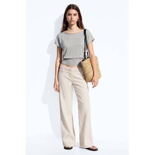 MANGO TEEN wide leg jeans - zand