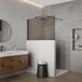 FortiFura Galeria Halfhoge Inloopdouche - 140x80cm - rookglas - 8mm - nano - met profiel en stabilisatiestang - PVD - gunmetal geborsteld (antraciet)
