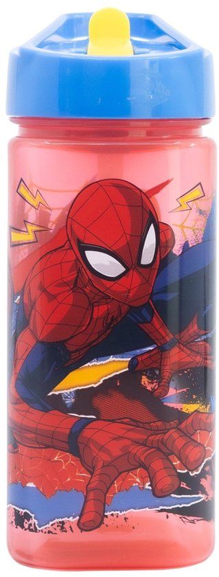 STOR Spiderman drinkfles rood / blauw