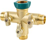 Allecto Plus - Robuste metalen 3-weg tuinslangsplitter