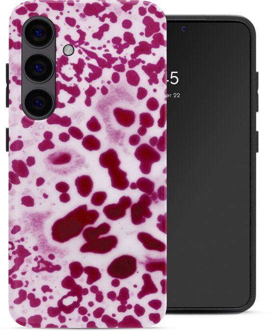 Selencia Hoesje - Geschikt voor Samsung Galaxy S24 - Backcover met Magnetische Ring - Cosmic Orchid