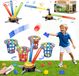 Jeu de lancer d'anneaux et de sacs de haricots 3-en-1 - Sauts musicaux pour enfants - Base rotative électrique avec télécommande