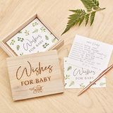 Ginger Ray BAB-117 Botanische babyshower-advies kaarten- en aandenken-box, papier, hout